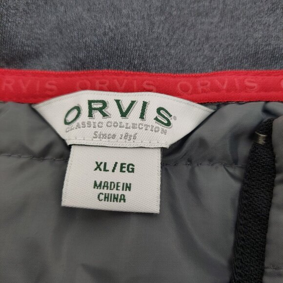 Orvis Jacket Adult Extra Large Gray Quilted Fleece Full Zip Pockets Hiking XL - Picture 6 of 11